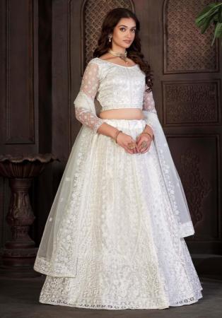 Picture of Excellent Silk White Lehenga Choli