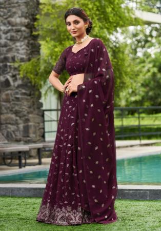 Picture of Exquisite Silk Purple Lehenga Choli