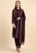 Picture of Georgette Dark Olive Green Straight Cut Salwar Kameez