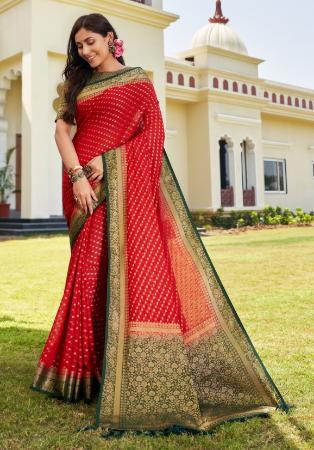 Picture of Marvelous Georgette Crimson Saree