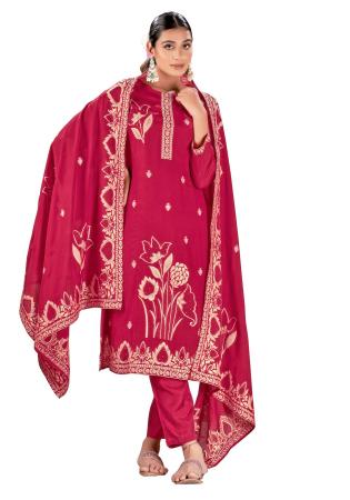 Picture of Stunning Chiffon Maroon Readymade Salwar Kameez