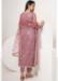 Picture of Gorgeous Net Rosy Brown Straight Cut Salwar Kameez