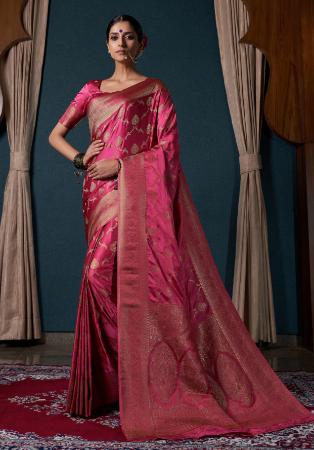 Picture of Amazing Satin & Silk Brown Saree