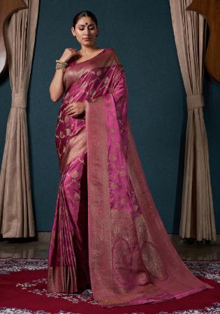 Picture of Charming Satin & Silk Pale Violet Red Saree