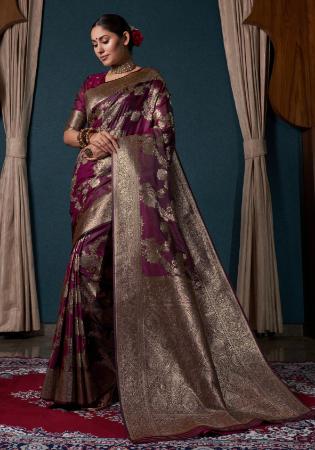 Picture of Exquisite Satin & Silk Brown Saree