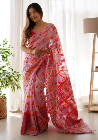 Picture of Gorgeous Silk Pink Saree