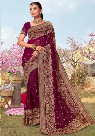 Picture of Appealing Georgette Maroon Saree