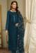 Picture of Georgette Navy Blue Straight Cut Salwar Kameez