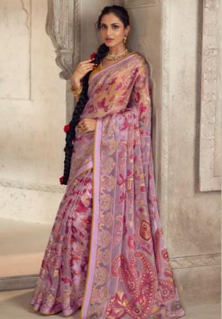 Picture of Marvelous Organza Rosy Brown Saree