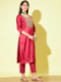 Picture of Exquisite Silk Fire Brick Readymade Salwar Kameez