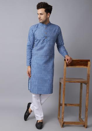 Picture of Exquisite Cotton Light Slate Grey Kurtas