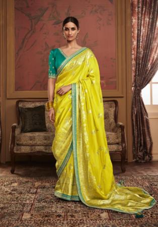 Picture of Sublime Silk Golden Rod Saree