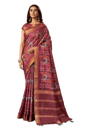 Picture of Classy Crepe & Silk Maroon Saree