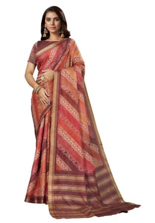 Picture of Excellent Crepe & Silk Indian Red Saree