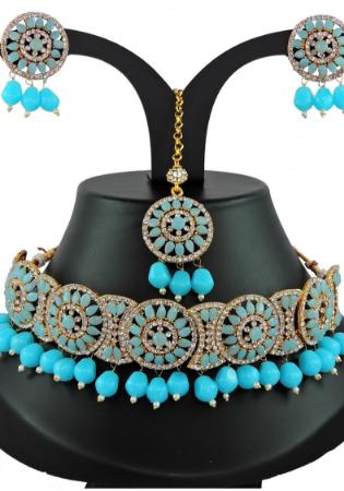 Picture of Alluring Light Sea Green Necklace Set