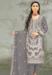 Picture of Ideal Organza Grey Straight Cut Salwar Kameez