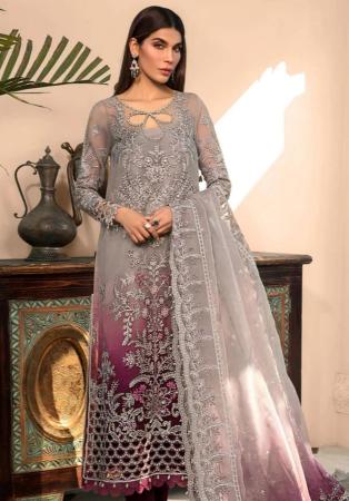 Picture of Radiant Organza Grey Straight Cut Salwar Kameez