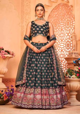 Picture of Chiffon Dark Slate Grey Readymade Lehenga Choli