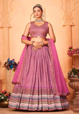 Picture of Charming Chiffon Plum Readymade Lehenga Choli