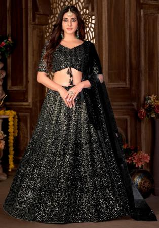 Picture of Ravishing Net Black Lehenga Choli