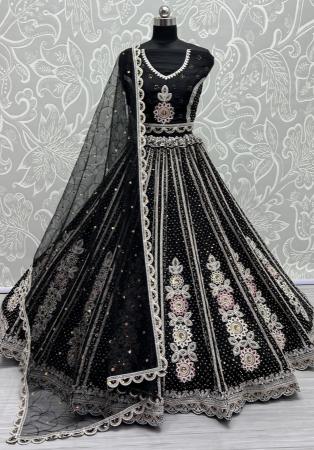 Picture of Elegant Net Black Lehenga Choli