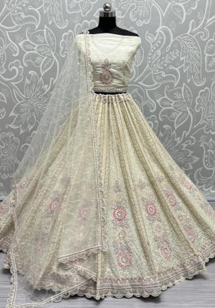 Picture of Fine Net Beige Lehenga Choli