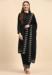 Picture of Gorgeous Georgette Black Straight Cut Salwar Kameez