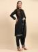 Picture of Gorgeous Georgette Black Straight Cut Salwar Kameez