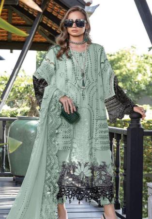 Picture of Georgette Dark Sea Green Straight Cut Salwar Kameez