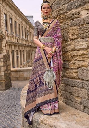 Picture of Stunning Silk Purple Saree