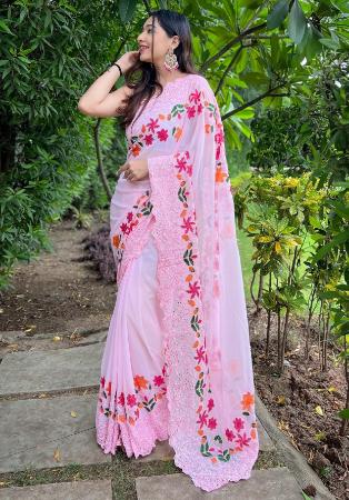 Picture of Gorgeous Georgette Thistle Saree