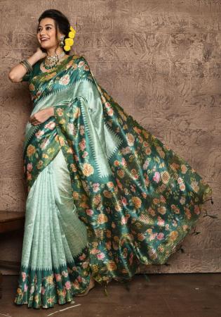 Picture of Statuesque Silk Dark Sea Green Saree