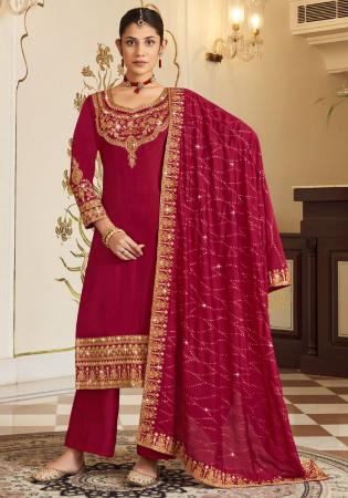 Picture of Splendid Linen Pink Straight Cut Salwar Kameez