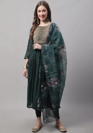 Picture of Chiffon Dark Slate Grey Readymade Salwar Kameez