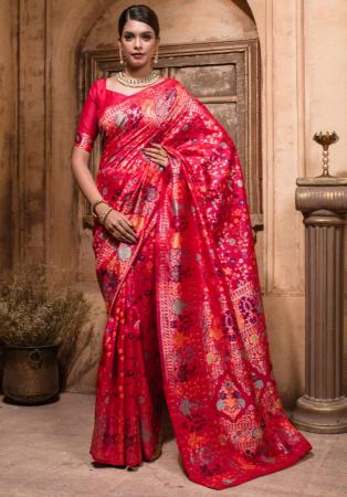 Picture of Pleasing Silk Crimson Saree