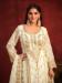 Picture of Bewitching Organza Cornsilk Straight Cut Salwar Kameez