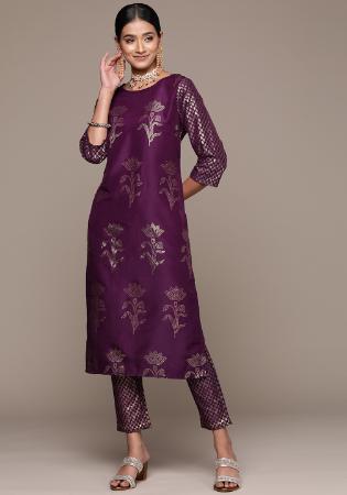 Picture of Appealing Chiffon Purple Kurtis & Tunic