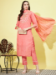 Picture of Cotton & Silk Light Pink Readymade Salwar Kameez