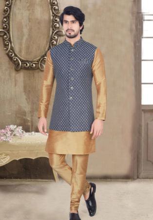 Picture of Enticing Silk Tan Kurtas