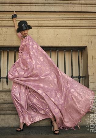 Picture of Grand Silk Pale Violet Red Saree