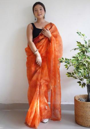 Picture of Nice Organza Chocolate Saree