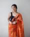 Picture of Nice Organza Chocolate Saree