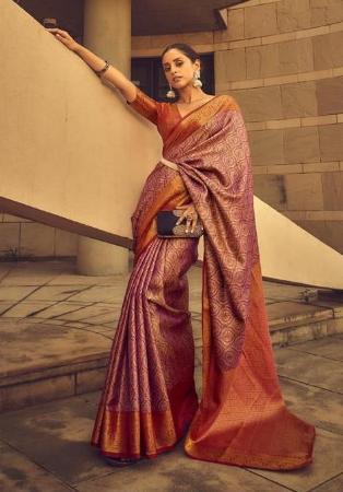 Picture of Pretty Silk Indian Red Saree