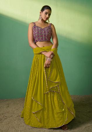 Picture of Statuesque Georgette Olive Lehenga Choli