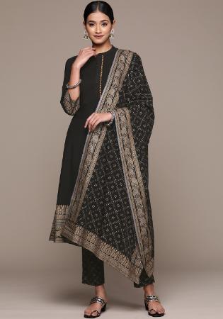 Picture of Delightful Chiffon Black Readymade Salwar Kameez