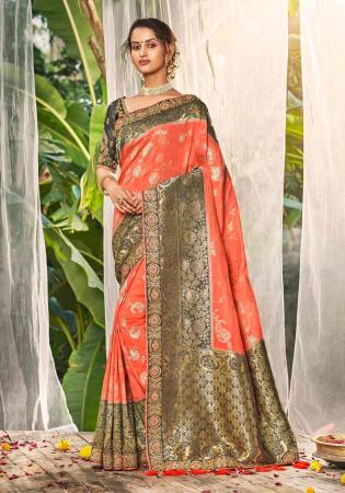 Picture of Graceful Silk Coral Saree