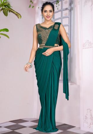 Picture of Sublime Chiffon Teal Saree