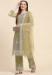 Picture of Grand Net Dark Khaki Straight Cut Salwar Kameez