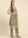 Picture of Grand Net Dark Khaki Straight Cut Salwar Kameez