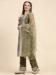 Picture of Net Dark Olive Green Straight Cut Salwar Kameez